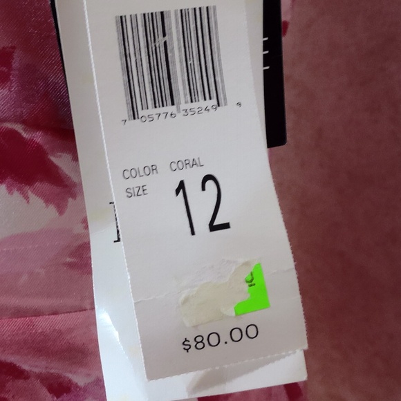 NWT Studio One 2PC Coral Top & Pant Set Back Zip Empire Waist ResortWear Size12 - Picture 12 of 13